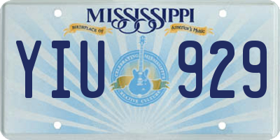 MS license plate YIU929