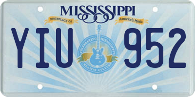 MS license plate YIU952