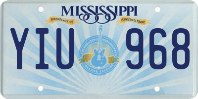 MS license plate YIU968