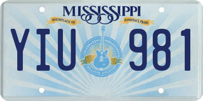 MS license plate YIU981