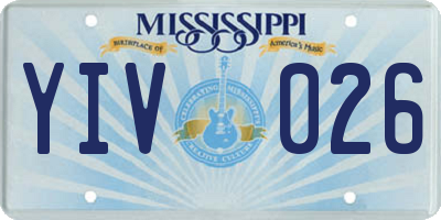 MS license plate YIV026