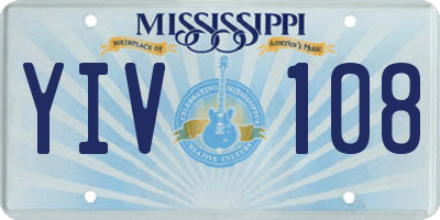 MS license plate YIV108