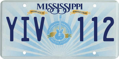 MS license plate YIV112