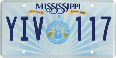 MS license plate YIV117