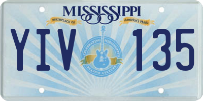 MS license plate YIV135