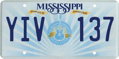 MS license plate YIV137