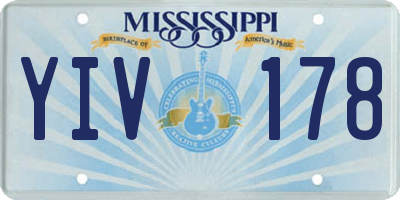 MS license plate YIV178