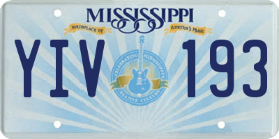 MS license plate YIV193