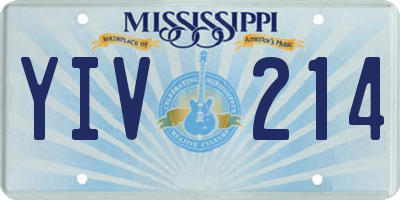 MS license plate YIV214
