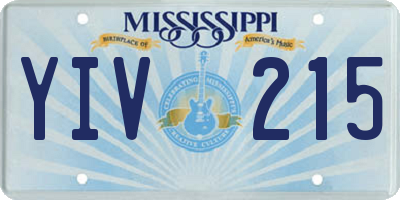 MS license plate YIV215