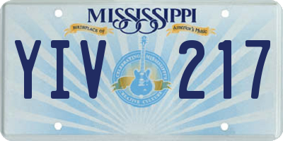 MS license plate YIV217