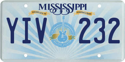MS license plate YIV232