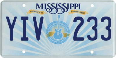 MS license plate YIV233