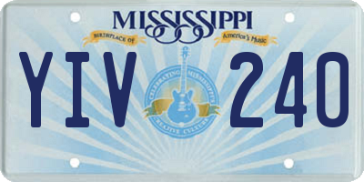 MS license plate YIV240