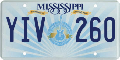 MS license plate YIV260
