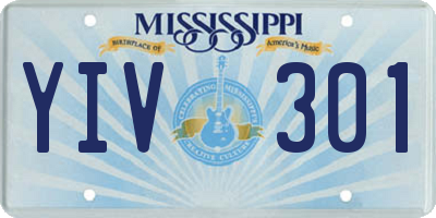 MS license plate YIV301