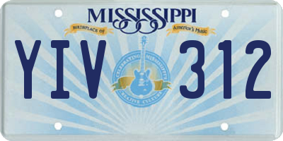 MS license plate YIV312