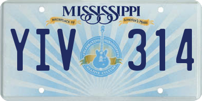 MS license plate YIV314