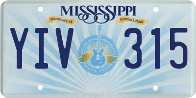 MS license plate YIV315