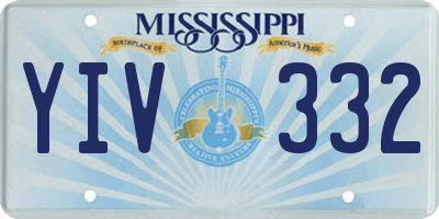 MS license plate YIV332