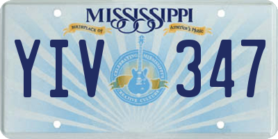 MS license plate YIV347