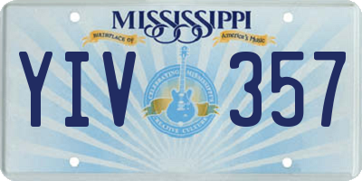MS license plate YIV357