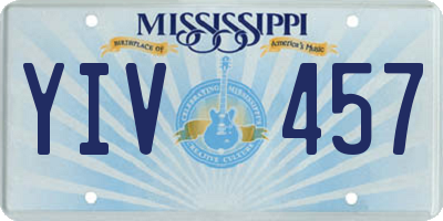 MS license plate YIV457