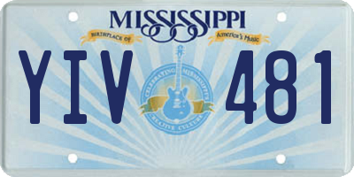 MS license plate YIV481