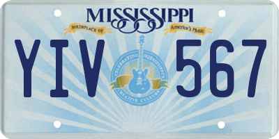 MS license plate YIV567