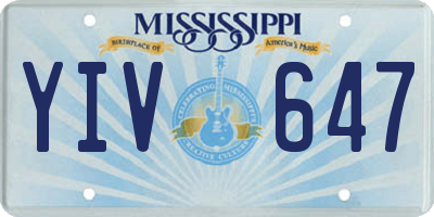 MS license plate YIV647