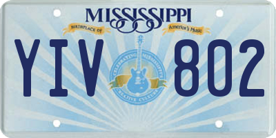 MS license plate YIV802