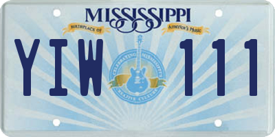 MS license plate YIW111