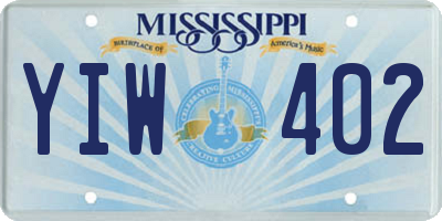 MS license plate YIW402