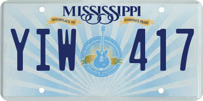 MS license plate YIW417