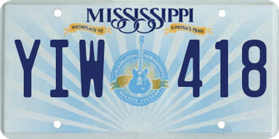 MS license plate YIW418
