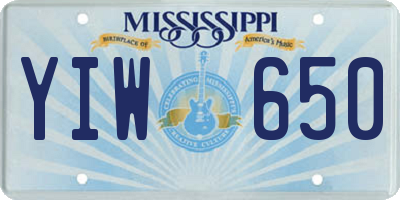 MS license plate YIW650