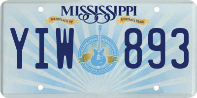 MS license plate YIW893