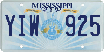 MS license plate YIW925