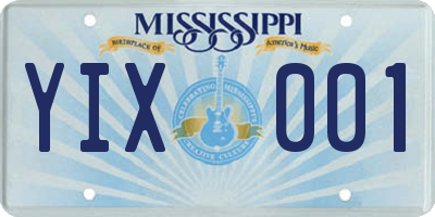 MS license plate YIX001