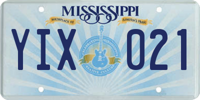 MS license plate YIX021