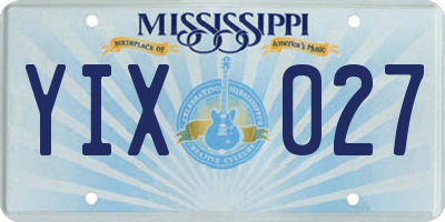 MS license plate YIX027