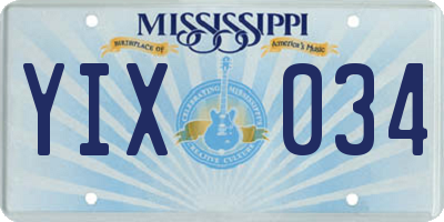 MS license plate YIX034