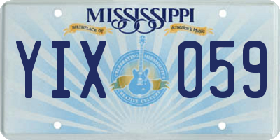 MS license plate YIX059