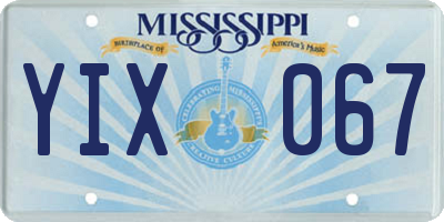 MS license plate YIX067
