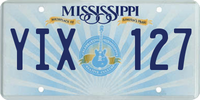 MS license plate YIX127