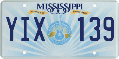 MS license plate YIX139