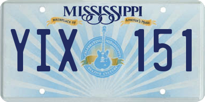 MS license plate YIX151