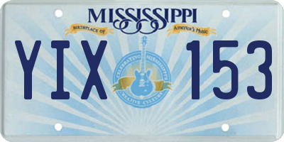 MS license plate YIX153