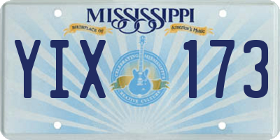 MS license plate YIX173