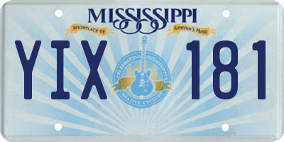 MS license plate YIX181